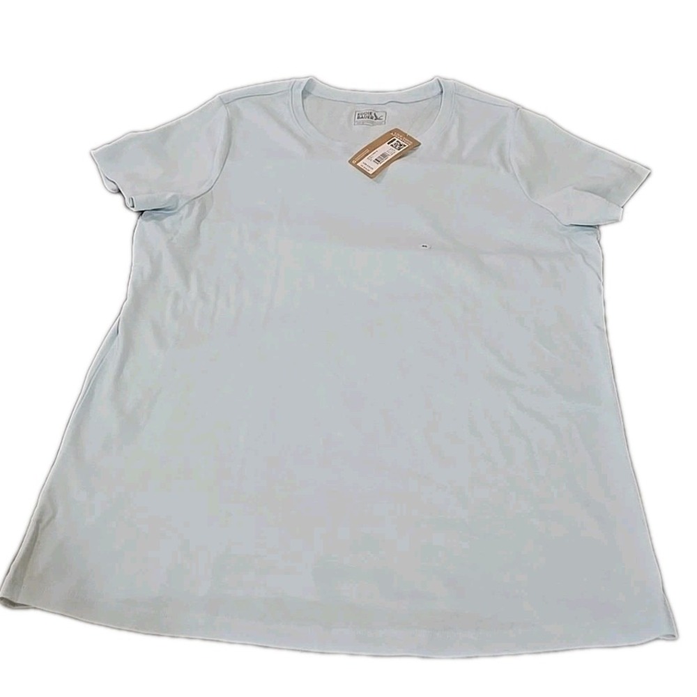 Eddie Bauer Shirt Women WW SS FAV CREW Tee Blue 2XL NWT Plus Sz Knit Top